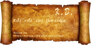 Körözsi Darinka névjegykártya